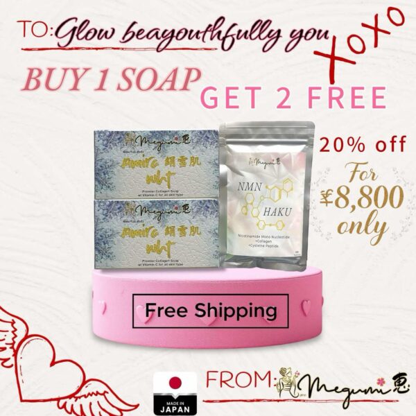 2 Amira Soap 85g /1 NMN Haku Half-Pack